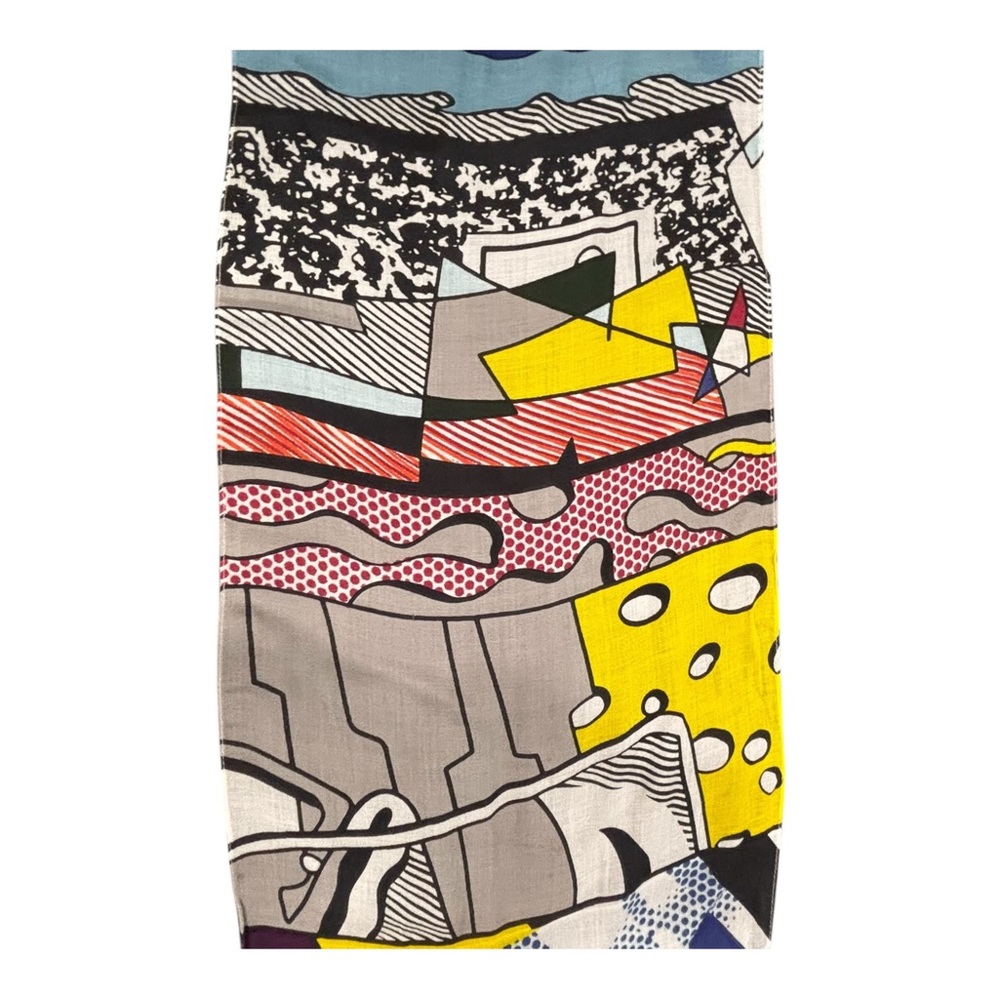 MoMA Roy Lichtenstein Scarf Green Street Mural Scarf - Picture 9 of 15